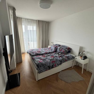 Miete einer modernen Wohnung mit 3 Schlafzimmern, 107 m², Blick auf die Weichsel, Zabłocie, Krakau, Polen